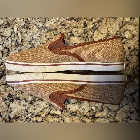 RALPH LAUREN Janis Natural/ Tan Burlap Slipon Shoe Loafers Sneakers size 8B - Picture 2 of 11